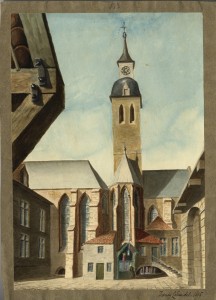 Francis Cohen, Hospital of Nuns, Brussels, 1815, watercolour (Ashmolean Museum, Oxford)
