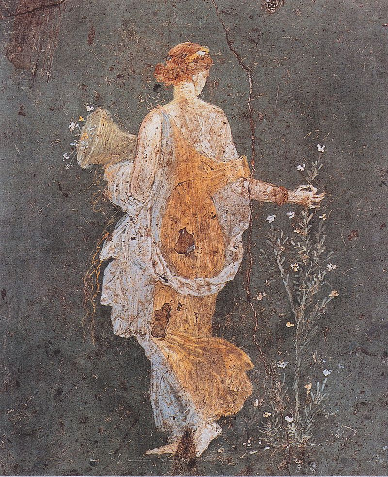 Wall-painting of Flora  from Villa di Arriana at Stabiae, from the first century AD 